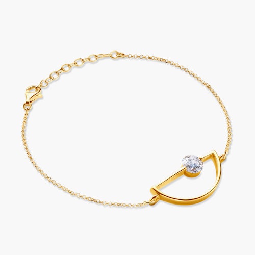 Bransoletka celebrytka Savicki: srebrna pozłacana, cyrkonia